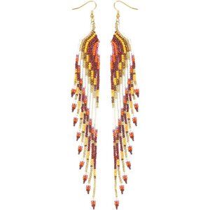 Handmade Seed Bead Earrings for Women-Large Long Tassel Fringe Dangle, Ethnic Tr
